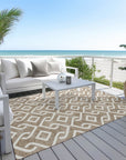 Addison Rugs Offset Stripes Brown Washable Indoor-Outdoor Rug