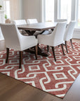 Addison Rugs Offset Stripes Burgundy Washable Indoor-Outdoor Rug