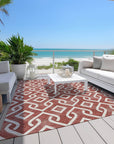 Addison Rugs Offset Stripes Burgundy Washable Indoor-Outdoor Rug