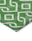 Addison Rugs Offset Stripes Emerald Washable Indoor-Outdoor Rug