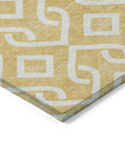 Addison Rugs Offset Stripes Gold Washable Indoor-Outdoor Rug