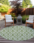Addison Rugs Offset Stripes Green Washable Indoor-Outdoor Rug