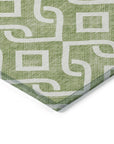 Addison Rugs Offset Stripes Green Washable Indoor-Outdoor Rug