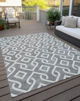 Addison Rugs Offset Stripes Grey Washable Indoor-Outdoor Rug