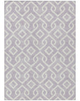 Addison Rugs Offset Stripes Lavender Washable Indoor-Outdoor Rug