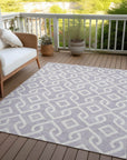 Addison Rugs Offset Stripes Lavender Washable Indoor-Outdoor Rug