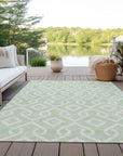 Addison Rugs Offset Stripes Mint Washable Indoor-Outdoor Rug