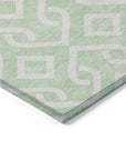 Addison Rugs Offset Stripes Mint Washable Indoor-Outdoor Rug