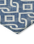 Addison Rugs Offset Stripes Navy Washable Indoor-Outdoor Rug