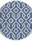 Addison Rugs Offset Stripes Navy Washable Indoor-Outdoor Rug