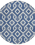 Addison Rugs Offset Stripes Navy Washable Indoor-Outdoor Rug