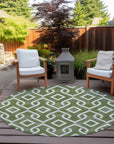 Addison Rugs Offset Stripes Olive Washable Indoor-Outdoor Rug