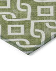 Addison Rugs Offset Stripes Olive Washable Indoor-Outdoor Rug