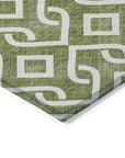 Addison Rugs Offset Stripes Olive Washable Indoor-Outdoor Rug