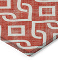 Addison Rugs Offset Stripes Red Washable Indoor-Outdoor Rug