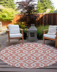 Addison Rugs Offset Stripes Salmon Washable Indoor-Outdoor Rug