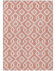 Addison Rugs Offset Stripes Salmon Washable Indoor-Outdoor Rug