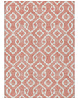 Addison Rugs Offset Stripes Salmon Washable Indoor-Outdoor Rug