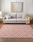 Addison Rugs Offset Stripes Salmon Washable Indoor-Outdoor Rug