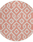 Addison Rugs Offset Stripes Salmon Washable Indoor-Outdoor Rug