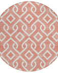 Addison Rugs Offset Stripes Salmon Washable Indoor-Outdoor Rug