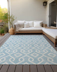 Addison Rugs Offset Stripes Sky Washable Indoor-Outdoor Rug