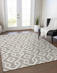 Addison Rugs Offset Stripes Taupe Washable Indoor-Outdoor Rug