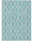 Addison Rugs Offset Stripes Teal Washable Indoor-Outdoor Rug