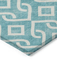 Addison Rugs Offset Stripes Teal Washable Indoor-Outdoor Rug