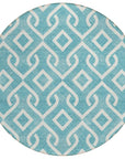 Addison Rugs Offset Stripes Teal Washable Indoor-Outdoor Rug