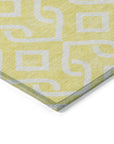 Addison Rugs Offset Stripes Yellow Washable Indoor-Outdoor Rug