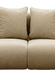 LOOMLAN Custom Upholstery Pebble Organic Curved Armrest Fabric Loveseat