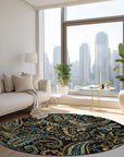 Addison Rugs Paisley Black Washable Indoor-Outdoor Rug