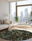 Addison Rugs Paisley Black Washable Indoor-Outdoor Rug