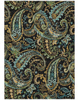 Addison Rugs Paisley Black Washable Indoor-Outdoor Rug