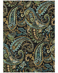 Addison Rugs Paisley Black Washable Indoor-Outdoor Rug