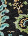 Addison Rugs Paisley Black Washable Indoor-Outdoor Rug