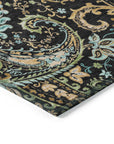 Addison Rugs Paisley Black Washable Indoor-Outdoor Rug