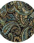 Addison Rugs Paisley Black Washable Indoor-Outdoor Rug