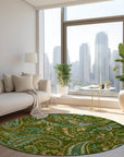 Addison Rugs Paisley Green Washable Indoor-Outdoor Rug