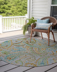 Addison Rugs Paisley Grey Washable Indoor-Outdoor Rug
