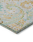 Addison Rugs Paisley Grey Washable Indoor-Outdoor Rug