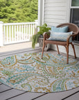 Addison Rugs Paisley Ivory Washable Indoor-Outdoor Rug