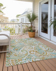 Addison Rugs Paisley Ivory Washable Indoor-Outdoor Rug