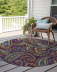 Addison Rugs Paisley Purple Washable Indoor-Outdoor Rug