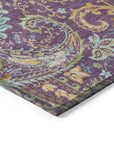 Addison Rugs Paisley Purple Washable Indoor-Outdoor Rug