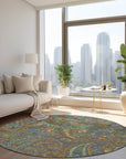 Addison Rugs Paisley Taupe Washable Indoor-Outdoor Rug