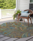 Addison Rugs Paisley Taupe Washable Indoor-Outdoor Rug