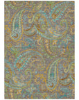 Addison Rugs Paisley Taupe Washable Indoor-Outdoor Rug