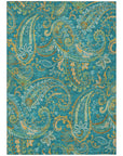 Addison Rugs Paisley Teal Washable Indoor-Outdoor Rug